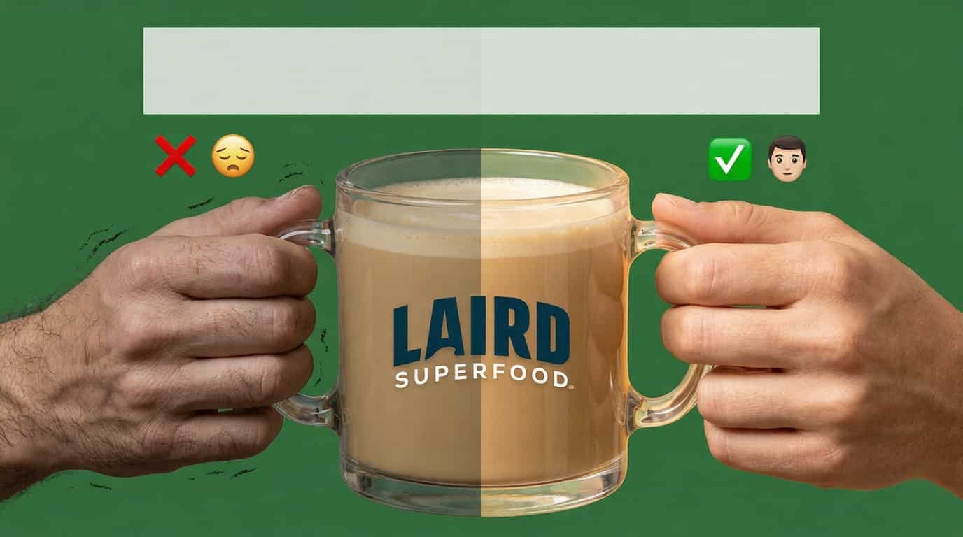 Laird Superfood coffee creamer review showing clean energy and focus benefits