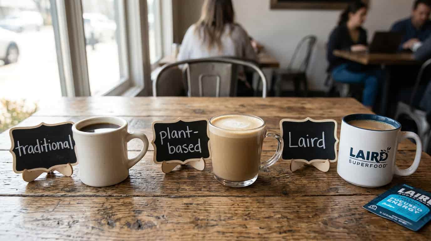 Laird Superfood vs traditional coffee creamer comparison chart