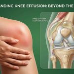 knee effusion remedies showing swollen knee and pain relief concept