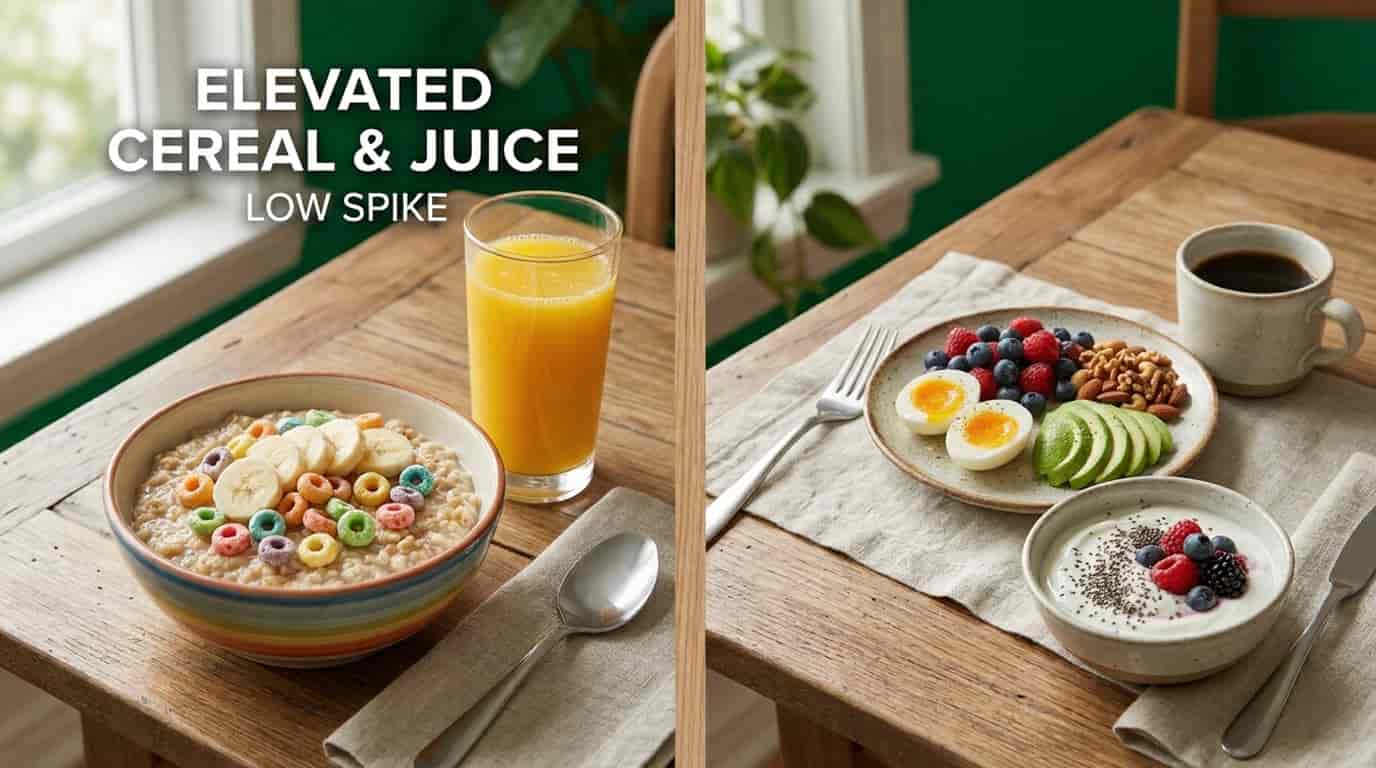 Healthy breakfast foods to lower glucose spikes after breakfast naturally