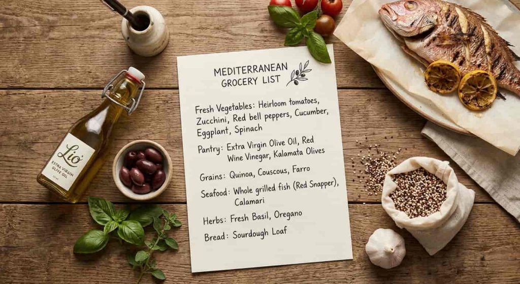 printable mediterranean diet food list grocery items