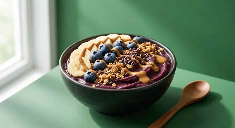 Palmetto superfoods acai bowl with healthy toppings for energy and nutrition