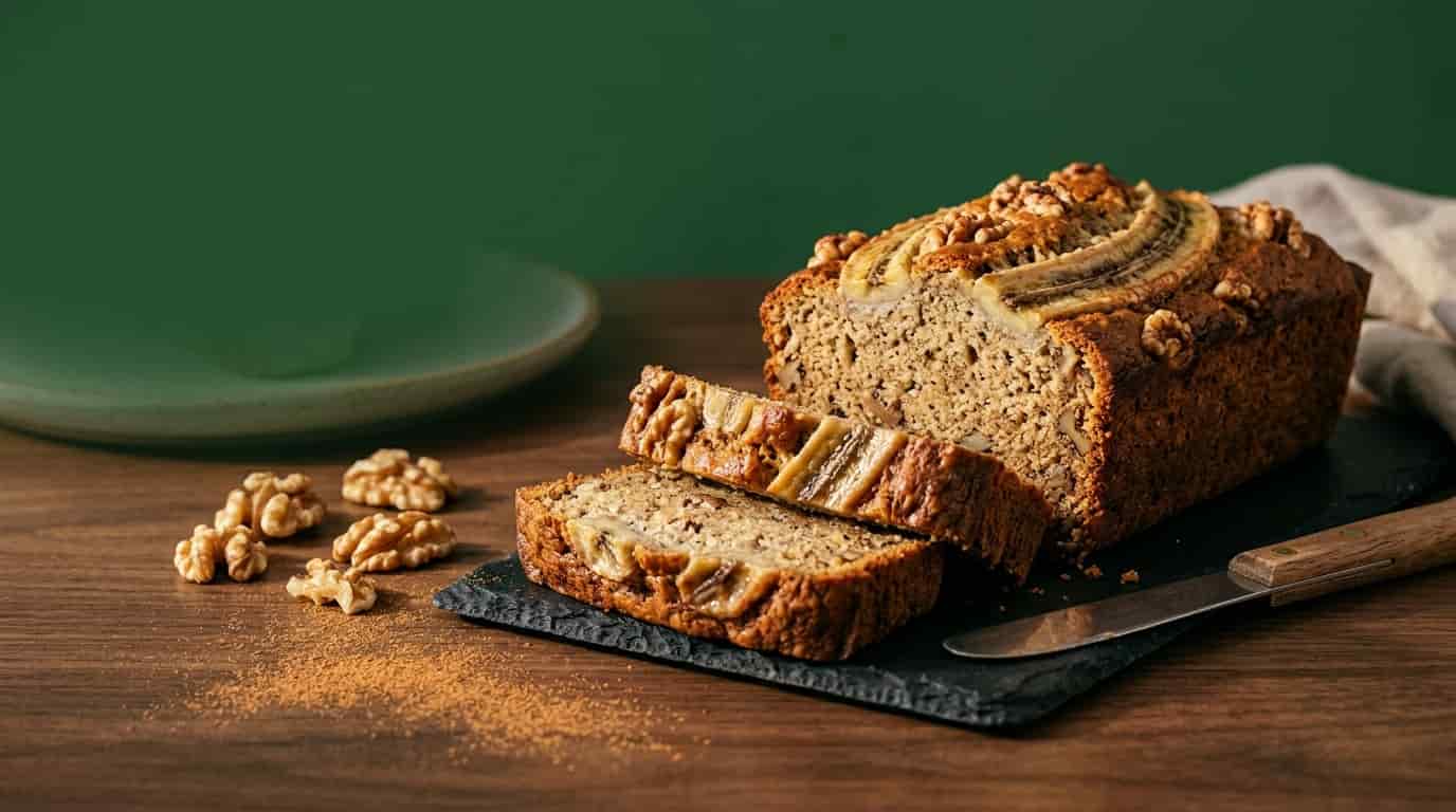 Perfect homemade banana bread recipe with soft moist texture