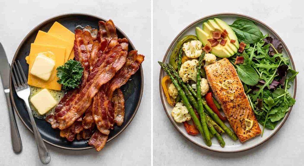 Comparison between bacon-heavy keto diet and balanced low-carb meal