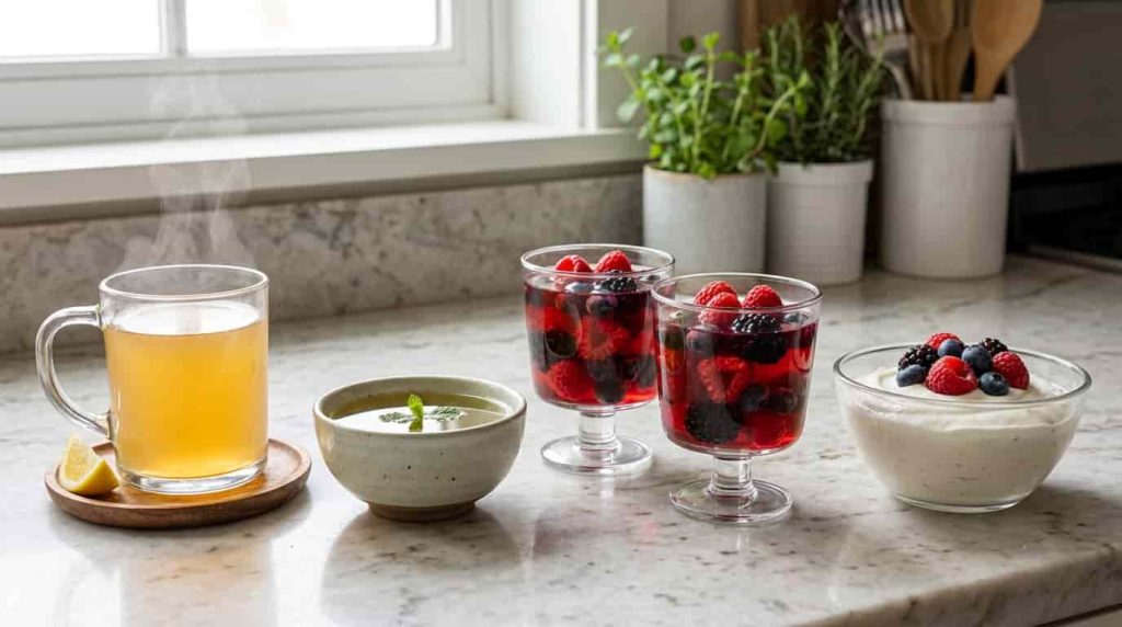 Lemon, green tea, berry, and Greek yogurt gelatin recipes