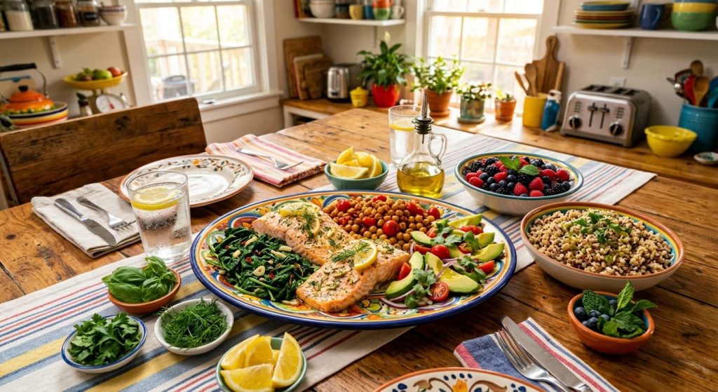 Easy 15-minute anti-inflammatory dinner recipes with salmon vegetables beans and whole grains